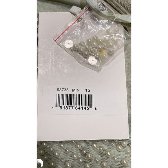 Mac Duggal Maxi Dress Pearl Embellished One Shoulder Formal Gown Size 12 NWT - Picture 10 of 10